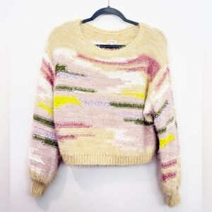 Anthropologie Pilcro Boat Neck Cropped Sweater Cozy Size XS